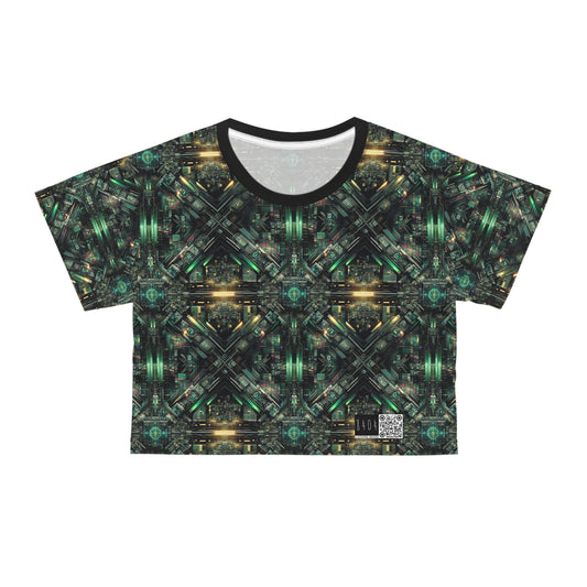 Tech Noir Graphics Tech-Inspired Streetwear Crop Tee - 8404 Design-56