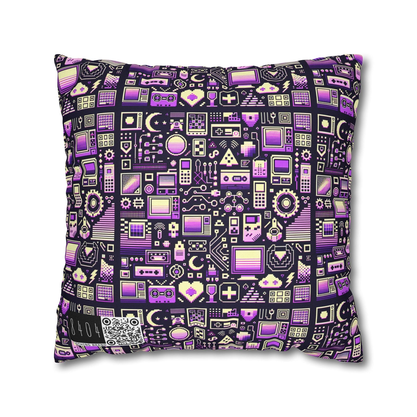 Digital Nostalgia Remix Modern Vintage Fusion Spun Polyester Square Pillowcase - 8404 Design-54