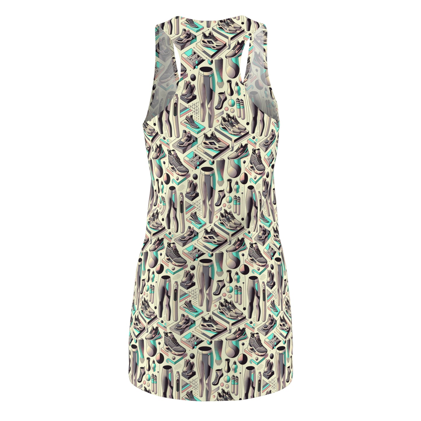 Tech-Infused Athleisure Futuristic Athletic Tech Women's Cut & Sew Racerback Dress - 8404 Design-44
