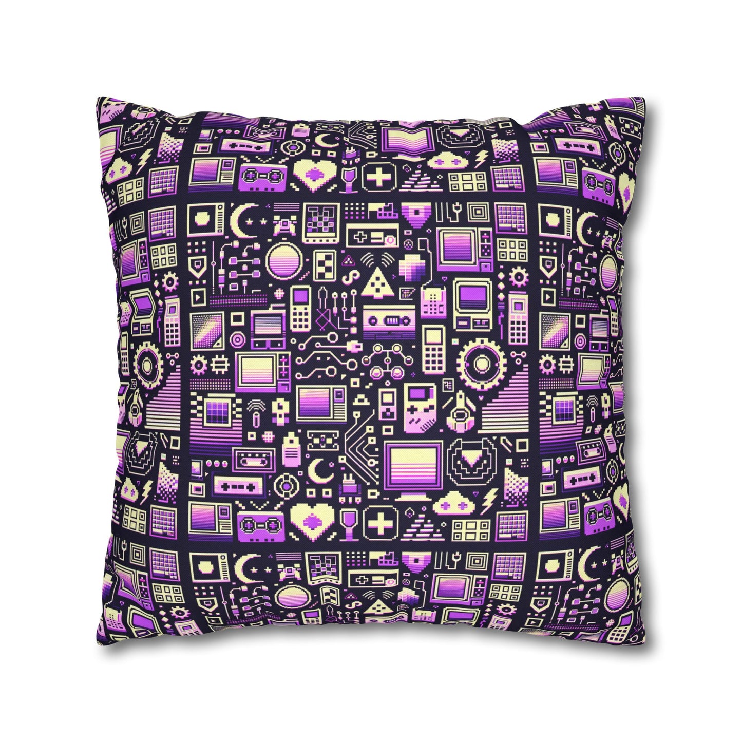 Digital Nostalgia Remix Modern Vintage Fusion Spun Polyester Square Pillowcase - 8404 Design-54