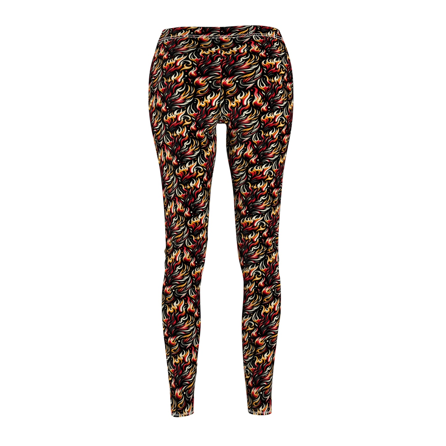 Fire & Flames Bold Streetwear Statement Women's Cut & Sew Casual Leggings - 8404 Design-60