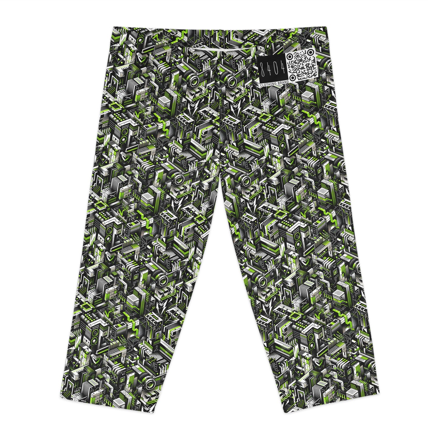 Graffiti Tech Fusion Bold Streetwear Fusion Women's Capri Leggings - 8404 Design-53
