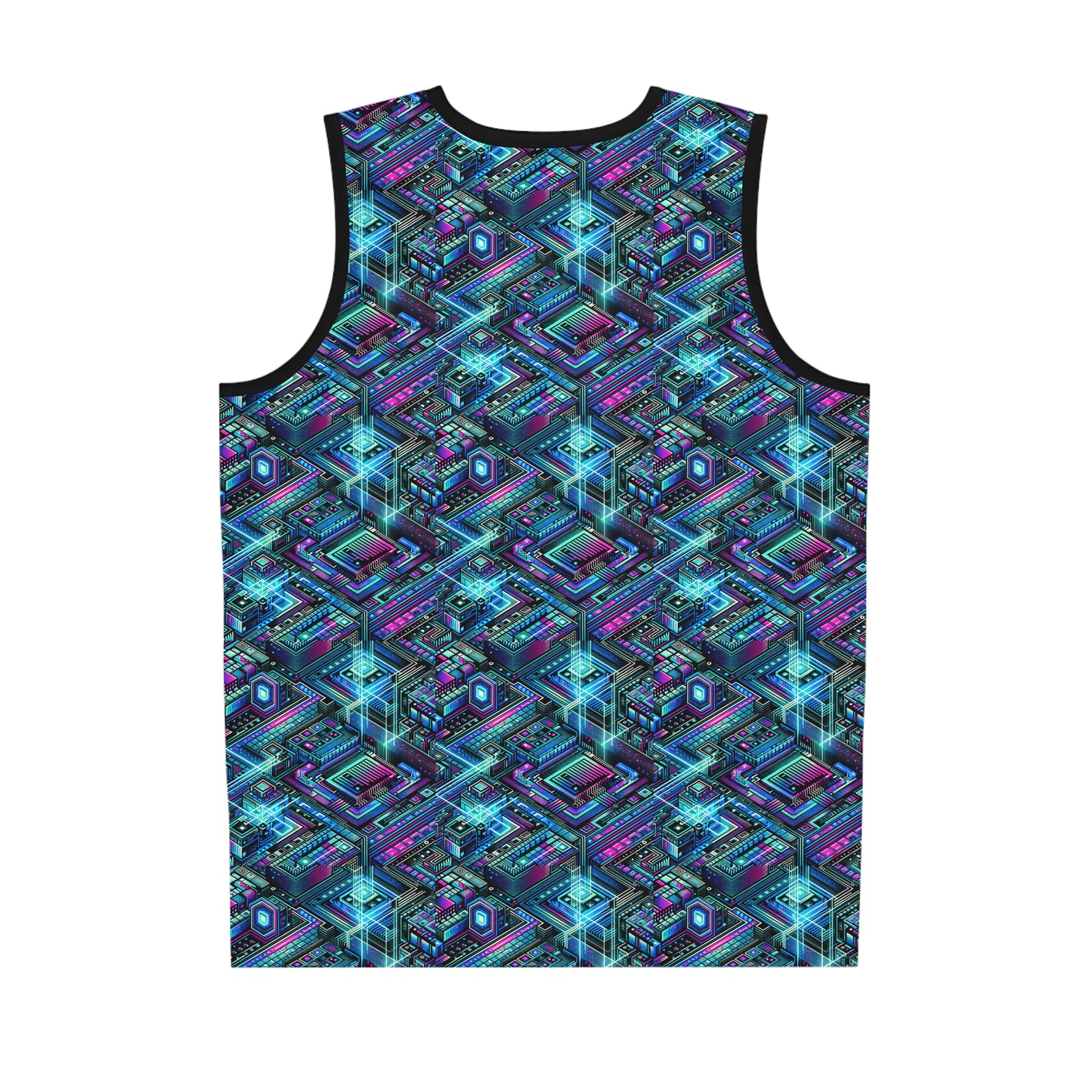 Digital Dreamland Futuristic Tech Aesthetic Basketball Jersey - 8404 Design-42