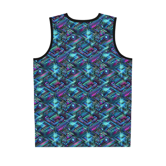 Digital Dreamland Futuristic Tech Aesthetic Basketball Jersey - 8404 Design-42