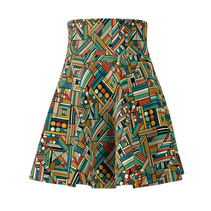 Abstract Graphic Art Modern Artistic Expression Women's Skater Skirt - 8404 Design-67