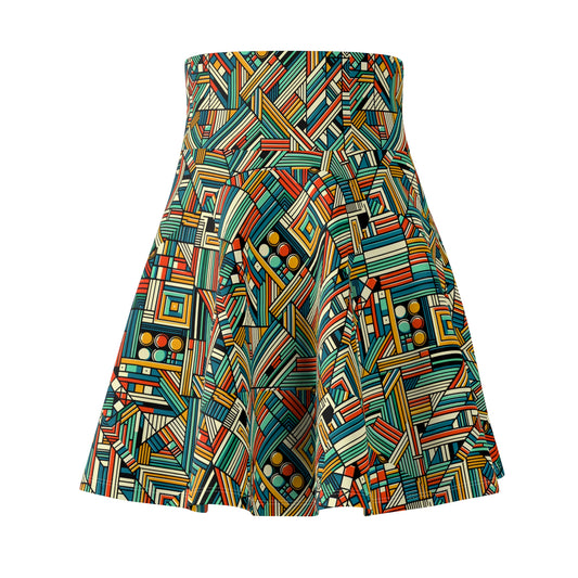 Abstract Graphic Art Modern Artistic Expression Women's Skater Skirt - 8404 Design-67