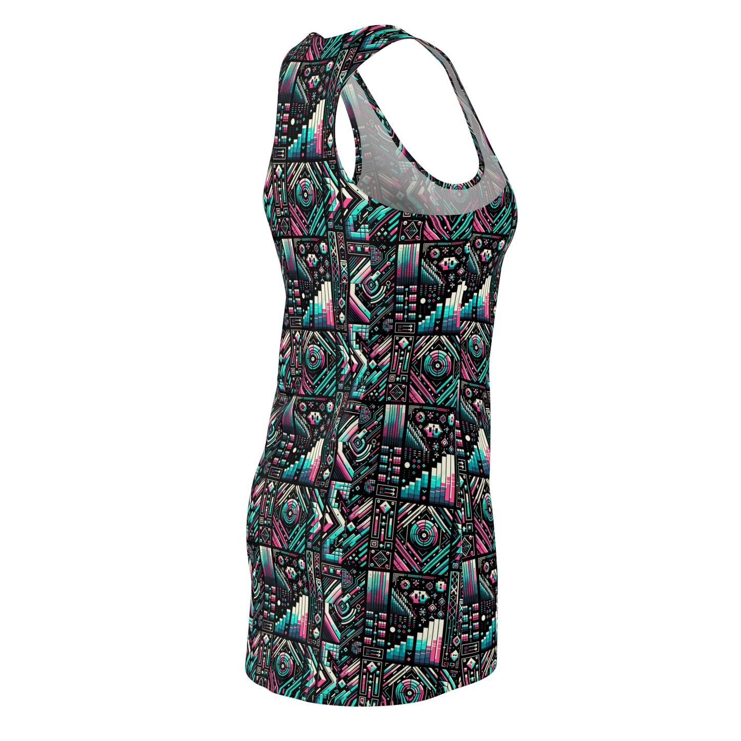 Digital Artistry Digital-native Streetwear Women's Cut & Sew Racerback Dress - 8404 Design-60