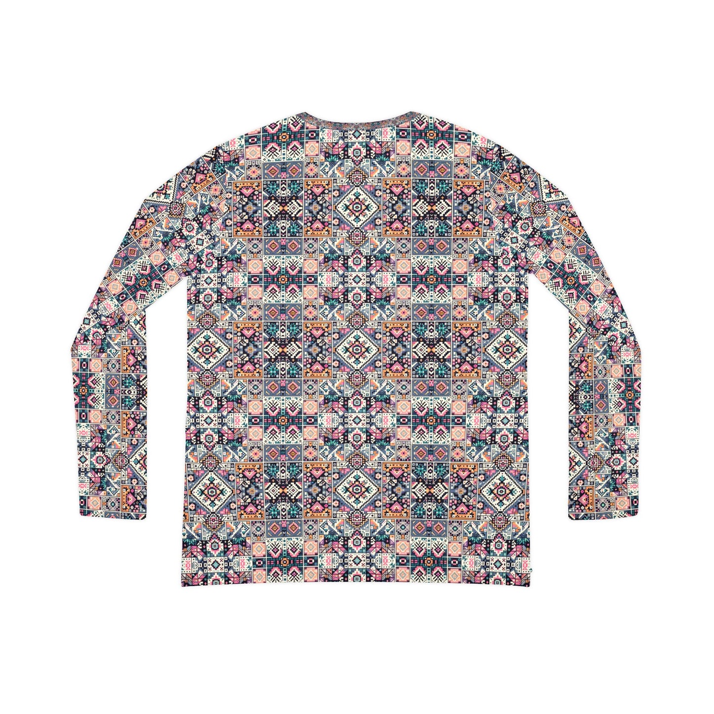 Digital Artisanal Fusion Digital Artisanal Women's Long Sleeve V-Neck Shirt - 8404 Design-65