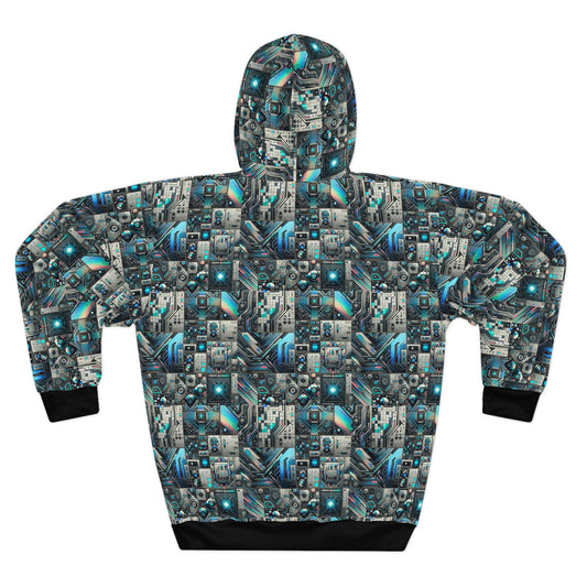 Tech-Infused Futurism Sleek Tech Edge Pullover Hoodie - 8404 Design-48
