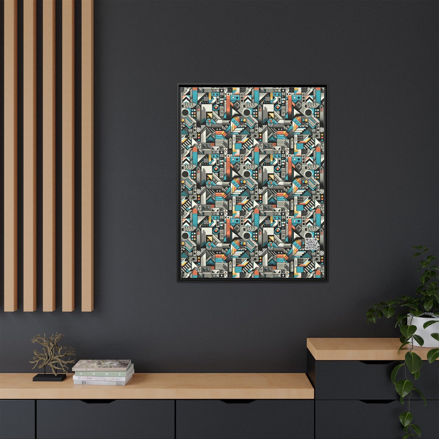 Digital Street Art Urban Street Style Matte Canvas, Framed (multi-color) - 8404 Design-81 A