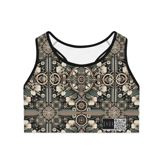 Cyber Garden Party Tech Garden Extravaganza Sports Bra - 8404 Design-66