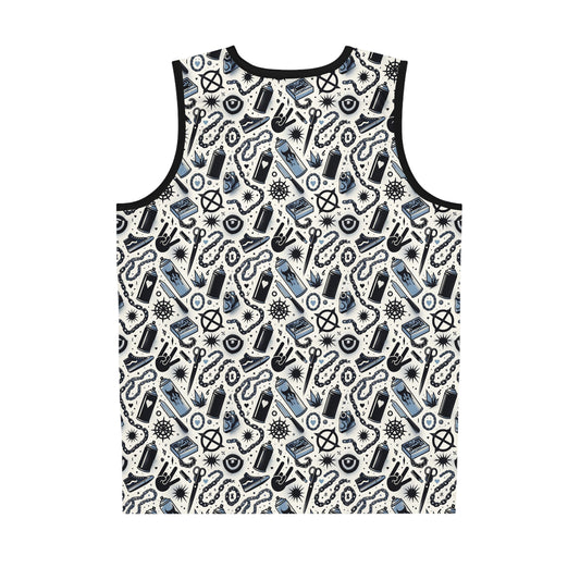 Cultural Rebellion Graphics Edgy and Rebellious With a Hint of Nostalgia Basketball Jersey - 8404 Design-57