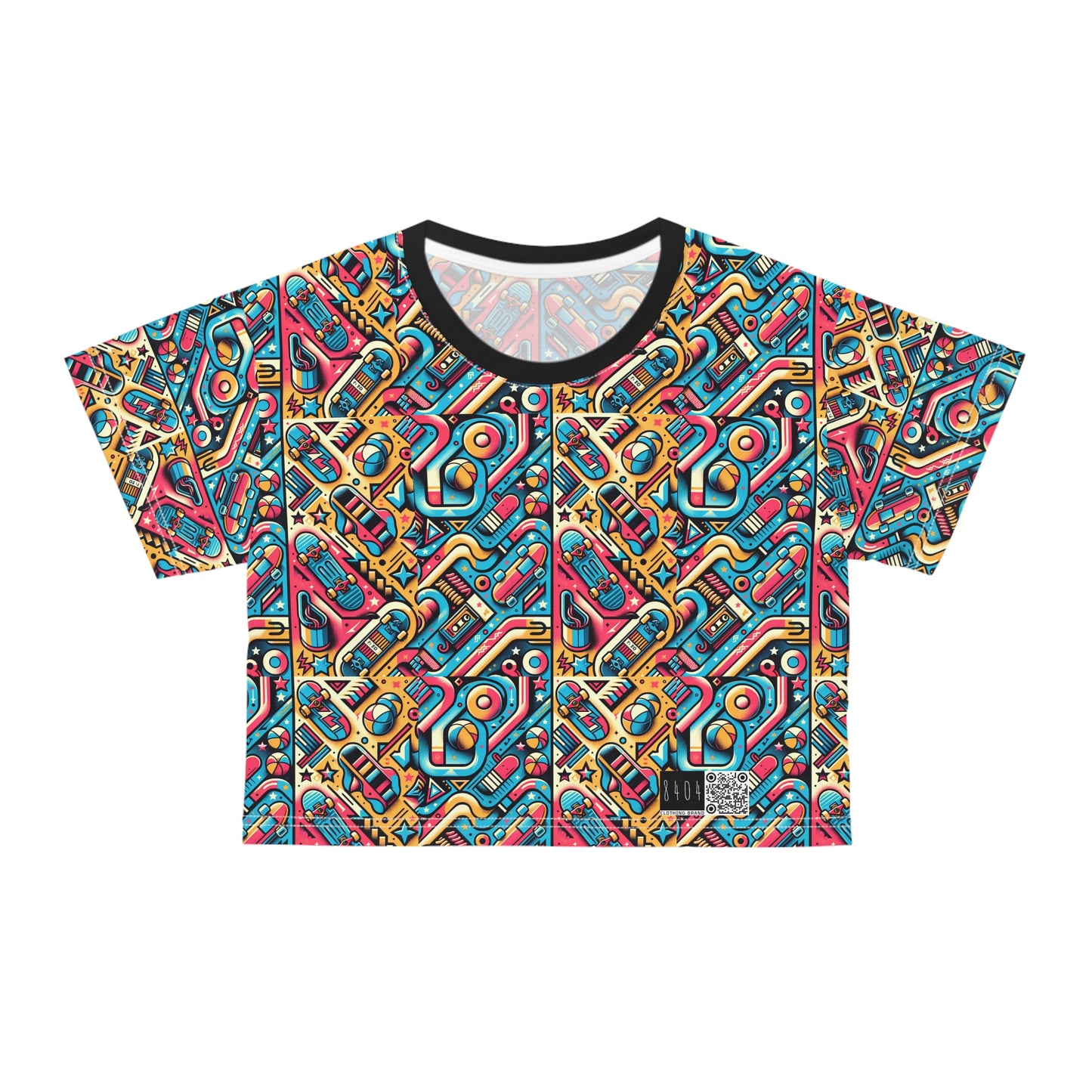 Skate Culture Revival Urban Retro Cool Crop Tee - 8404 Design-50