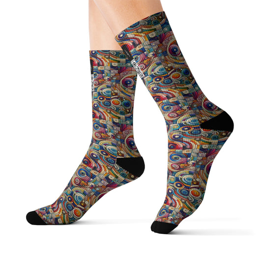 Digital Artistic Expression Artistic Streetwear Sublimation Socks - 8404 Design-49