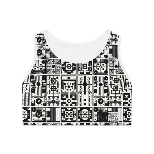 Digital Minimalism Minimalist Tech Sports Bra - 8404 Design-55