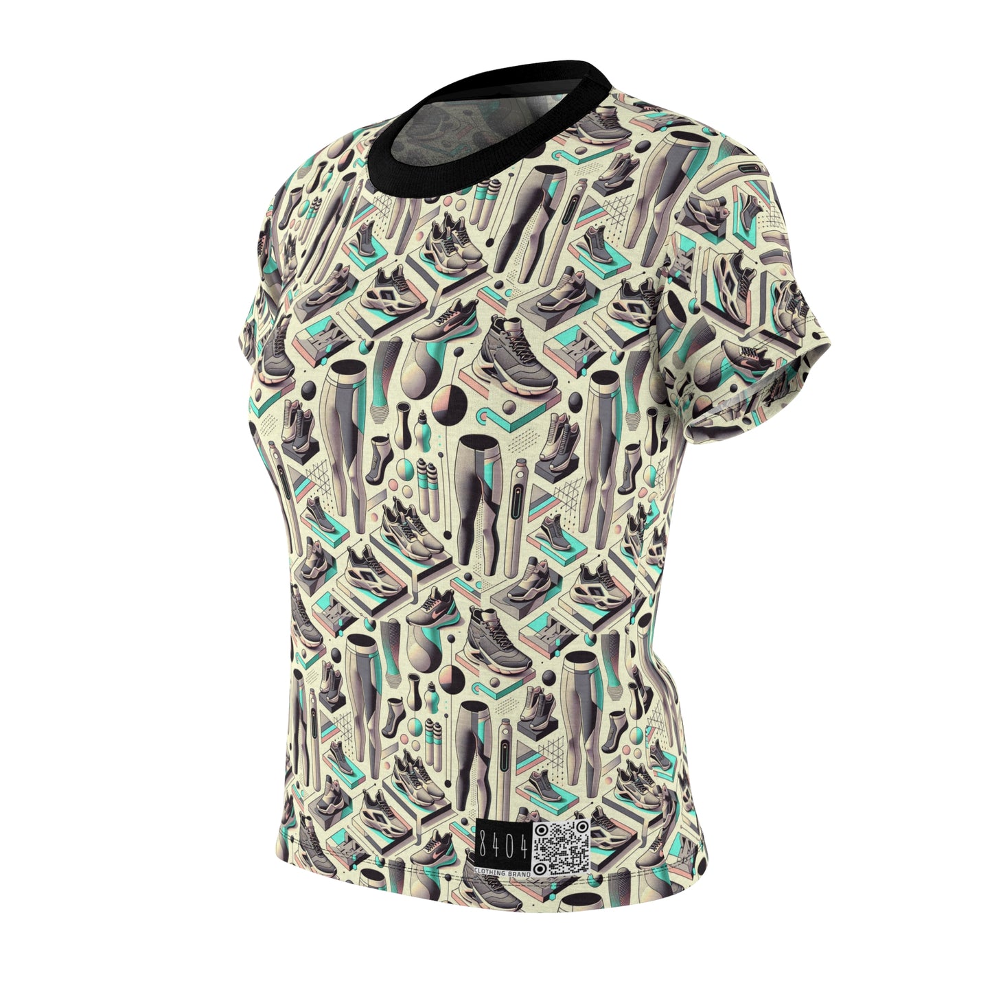 Tech-Infused Athleisure Futuristic Athletic Tech Women's Cut & Sew Tee - 8404 Design-44