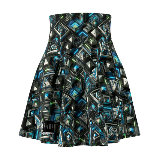 Tech-Infused Futurism Futuristic Tech Women's Skater Skirt - 8404 Design-61