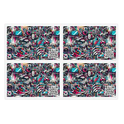 Urban Graffiti Fusion Eclectic Street Art Meets Modern Tech Culture Sticker Sheets - 8404 Design-50