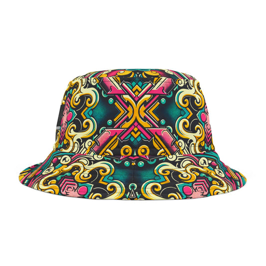 Neon Pop Art Revival Pop Culture Retro Bucket Hat - 8404 Design-59