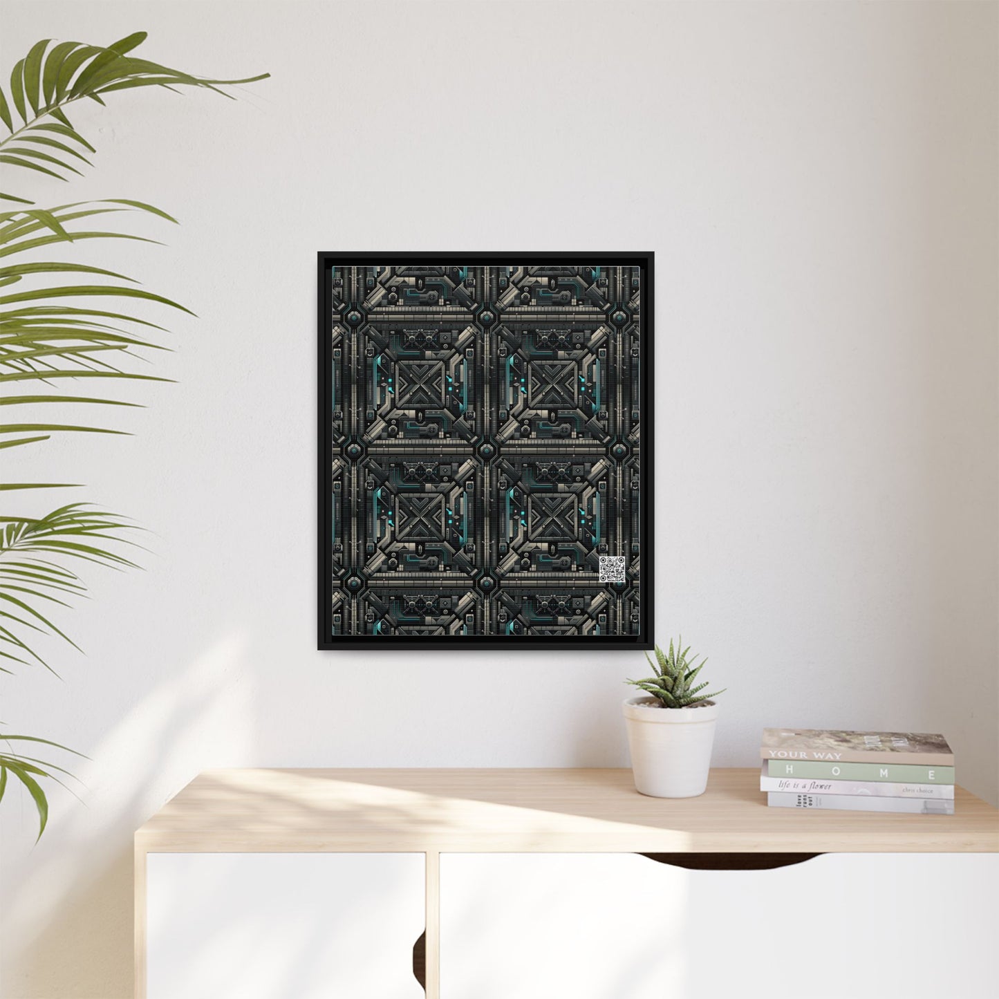 Tech Noir Futuristic Tech Aesthetic with a Dark Twist Matte Canvas, Framed (multi-color) - 8404 Design-59 B