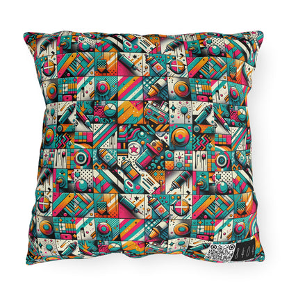 Graffiti Fusion Modern Street Art Fusion Outdoor Pillow - 8404 Design-58