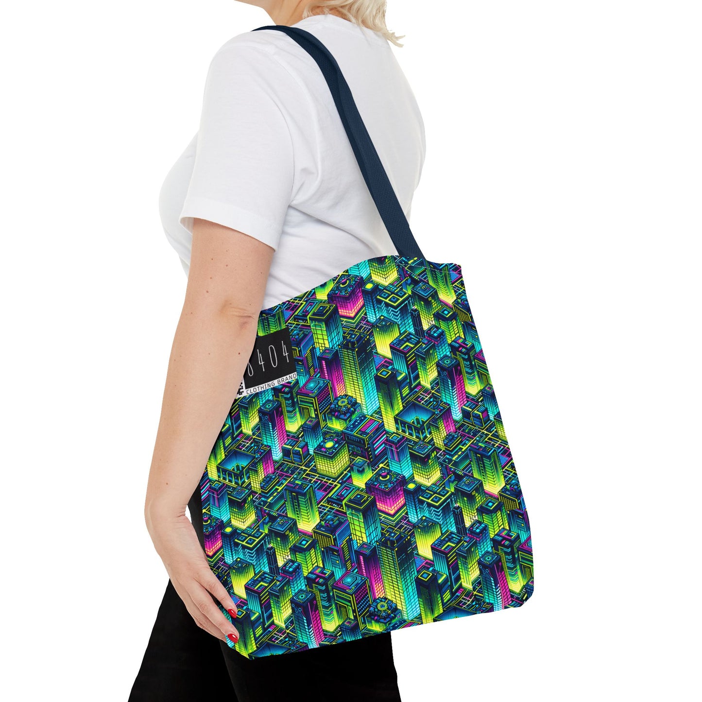 Tech-Infused Neon Tech-Forward Streetwear Tote Bag - 8404 Design-65