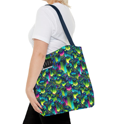 Tech-Infused Neon Tech-Forward Streetwear Tote Bag - 8404 Design-65