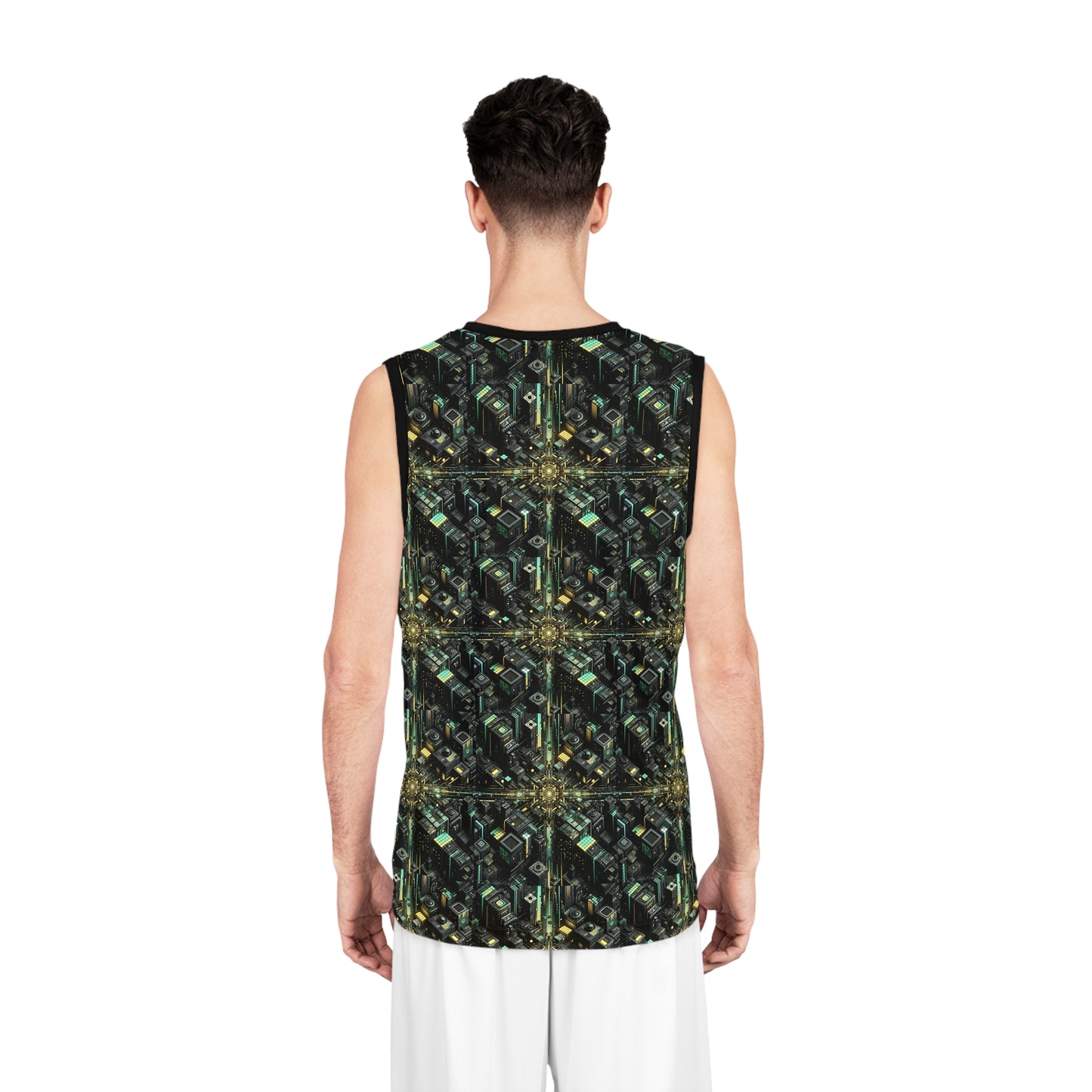 Tech Noir Graphics Tech-Inspired Streetwear Basketball Jersey - 8404 Design-66