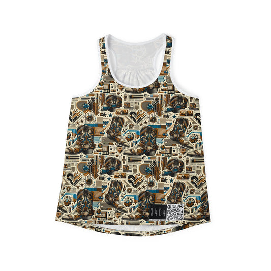 Digital Cowboy Chic Tech-Infused Western Fusion Women's Tank Top - 8404 Design-45