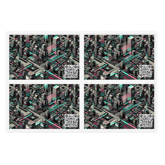 Digital Dreamland Tech-Inspired Streetwear Sticker Sheets - 8404 Design-51