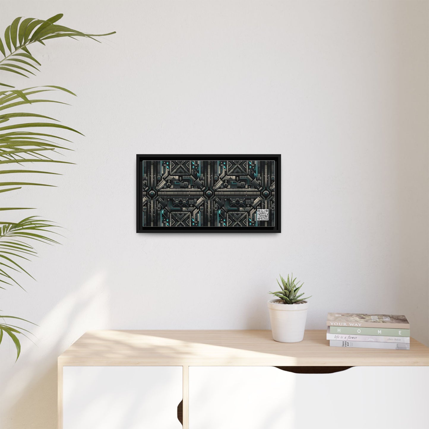 Tech Noir Futuristic Tech Aesthetic with a Dark Twist Matte Canvas, Framed (multi-color) - 8404 Design-59 B