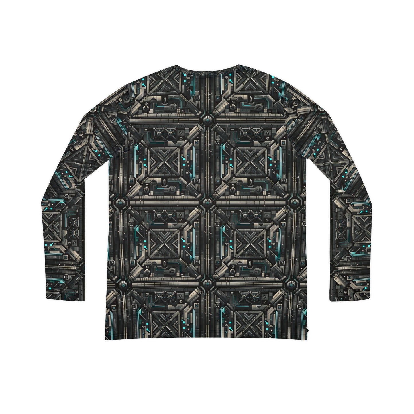 Tech Noir Futuristic Tech Aesthetic with a Dark Twist Women's Long Sleeve V-neck Shirt - 8404 Design-59