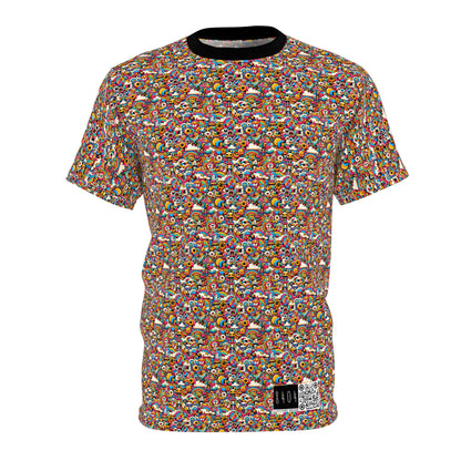 Neon Pop Playful Pop Culture Mashup Unisex Cut & Sew Tee - 8404 Design-62