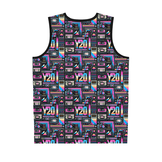 Digital Nostalgia Tech-Inspired Retro Fusion Basketball Jersey - 8404 Design-65