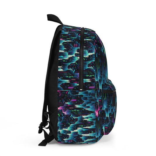 Tech Noir Graphics Cyberpunk Tech Aesthetic Backpack - 8404 Design-53