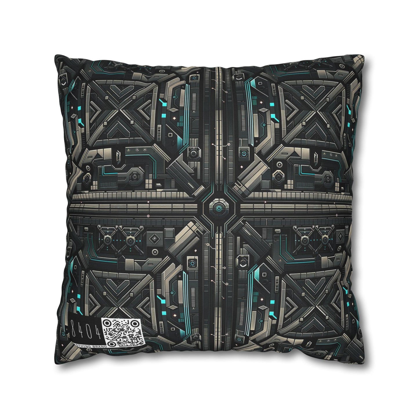 Tech Noir Futuristic Tech Aesthetic with a Dark Twist Spun Polyester Square Pillowcase - 8404 Design-59