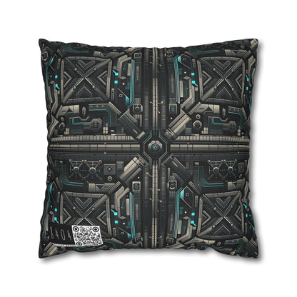 Tech Noir Futuristic Tech Aesthetic with a Dark Twist Spun Polyester Square Pillowcase - 8404 Design-59