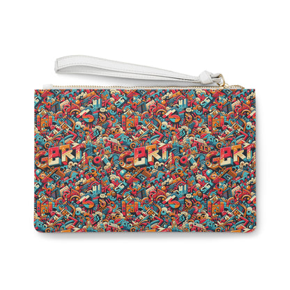 Neo-Traditional Street Art Modern Street Art Fusion Clutch Bag - 8404 Design-58