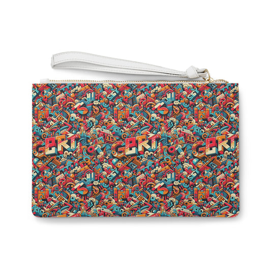 Neo-Traditional Street Art Modern Street Art Fusion Clutch Bag - 8404 Design-58