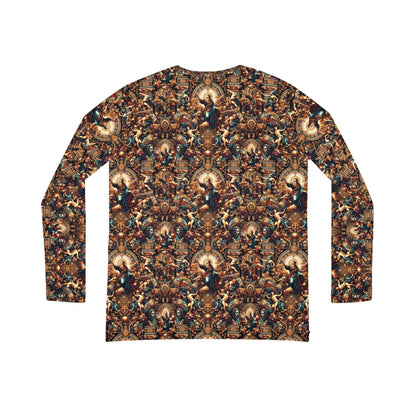 Digital Renaissance Luxurious Streetwear Inspired By Classical Art With a Modern Twist Women's Long Sleeve V-Neck Shirt - 8404 Design-64