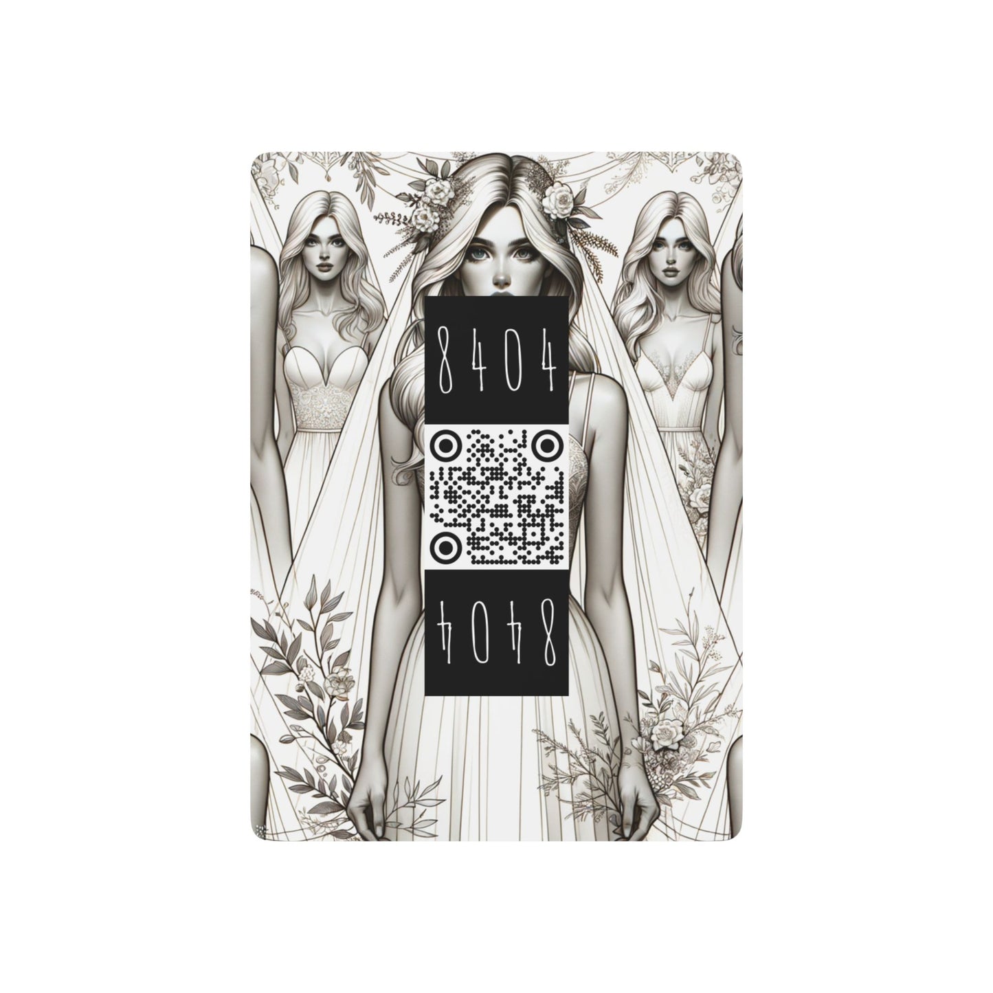 Chic Bridal Minimalism Modern Romantic Poker Playing Cards - 8404 Design-58 B