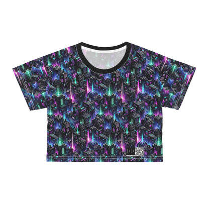 Tech Noir Graphics Futuristic Tech Aesthetics Crop Tee - 8404 Design-55