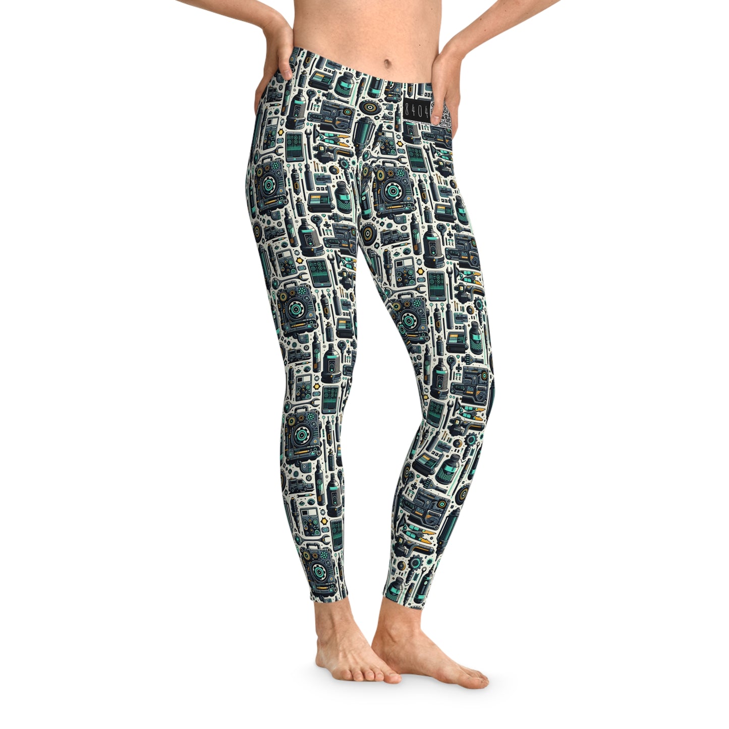 Tech Utility Fusion Modern Tech Streetwear Stretch Leggings - 8404 Design-53