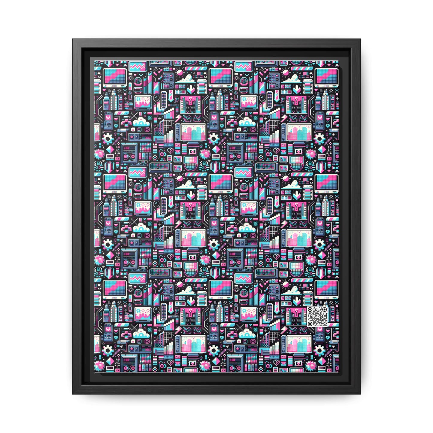 Digital Rebellion Youthful Streetwear with a Rebellious Digital Twist Matte Canvas, Framed (multi-color) - 8404 Design-71 A