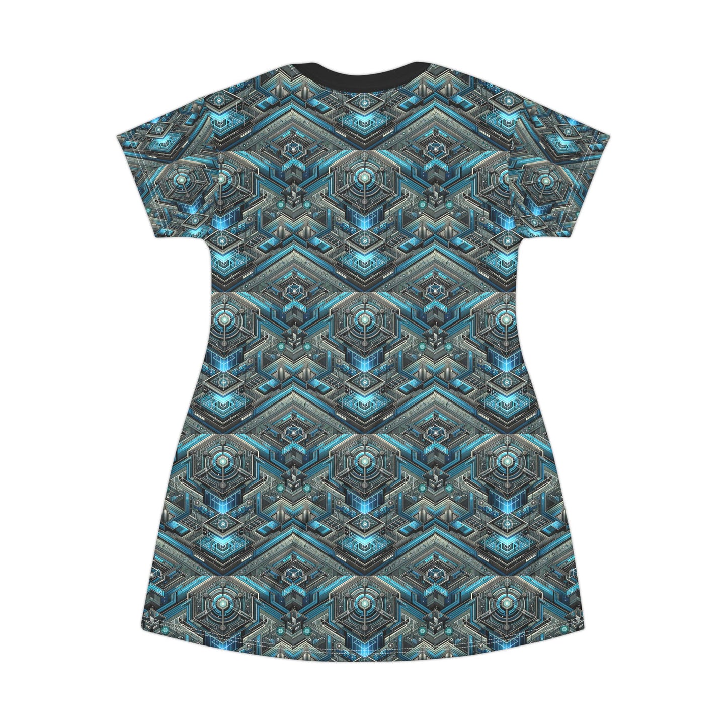 Tech-Infused Futurism Sleek Tech Edge T-Shirt Dress - 8404 Design-49