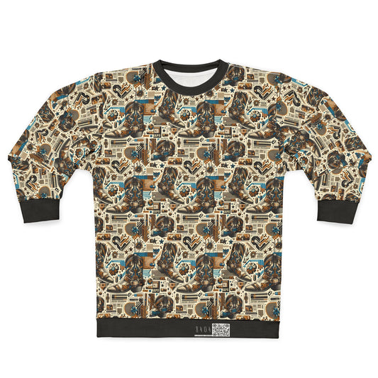 Digital Cowboy Chic Tech-Infused Western Fusion Sweatshirt - 8404 Design-45