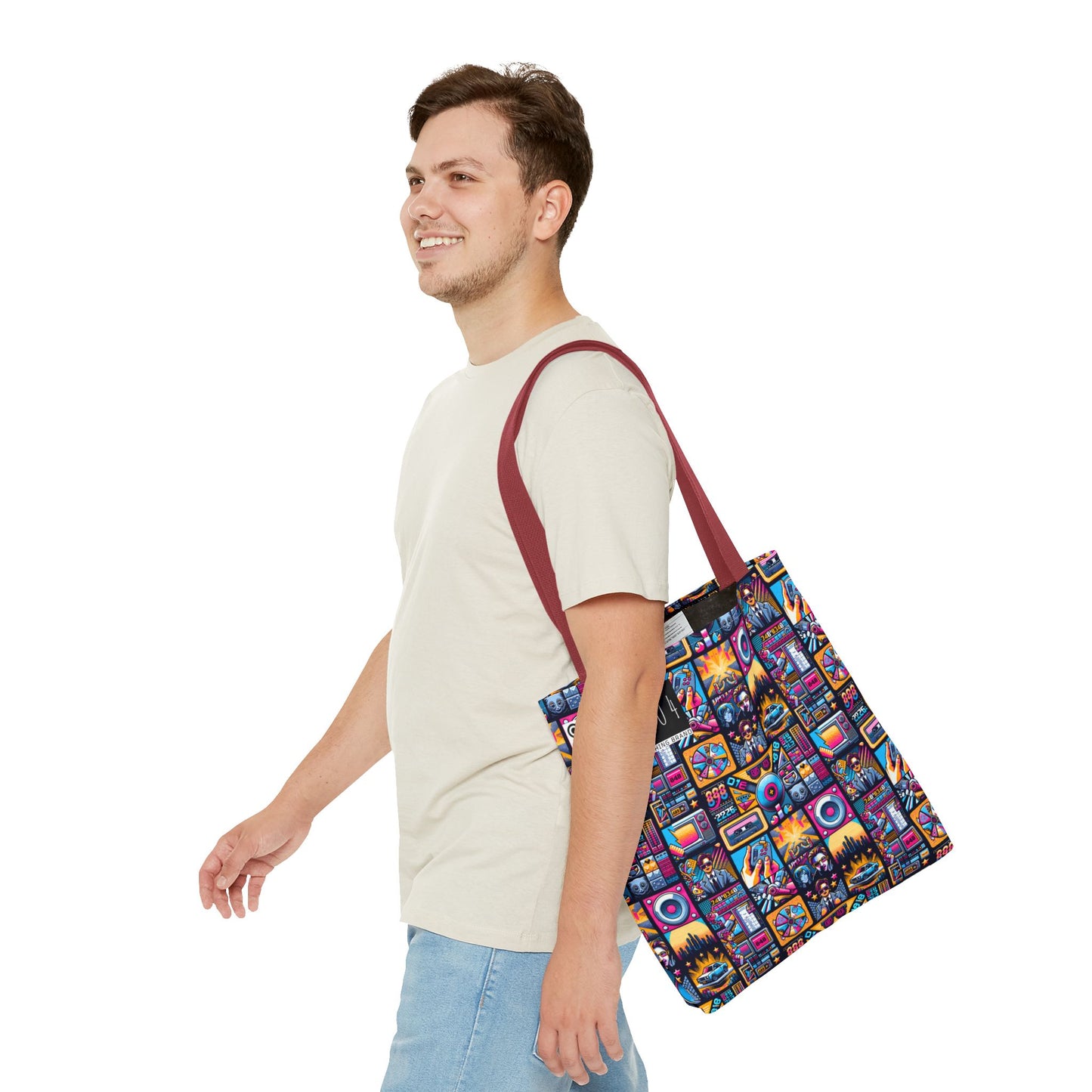 Digital Pop Culture Mashup Maximalist Pop Tote Bag - 8404 Design-52