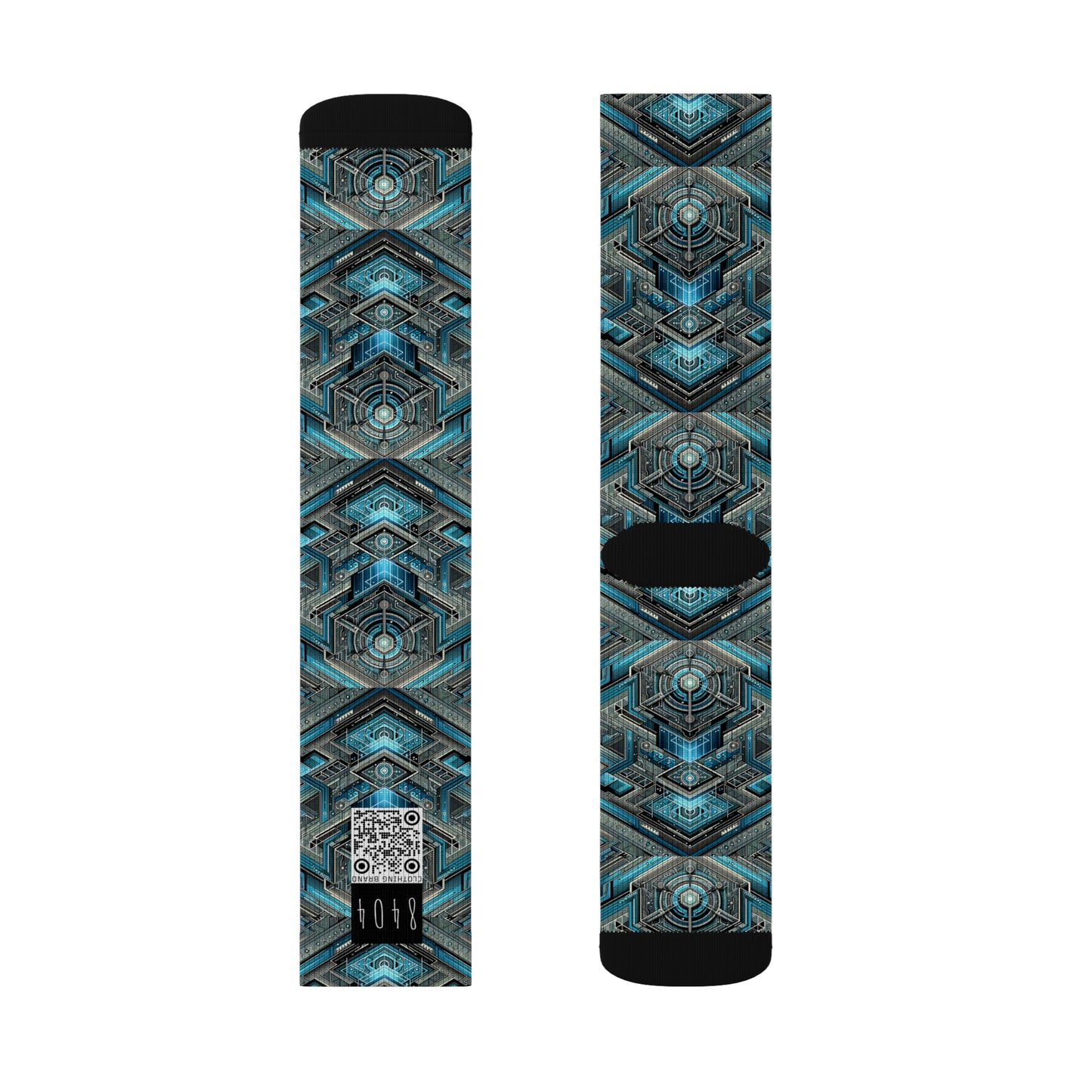 Tech-Infused Futurism Sleek Tech Edge Sublimation Socks - 8404 Design-49