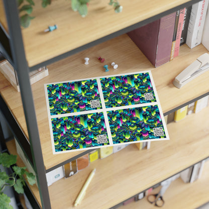 Tech-Infused Neon Tech-Forward Streetwear Sticker Sheets - 8404 Design-65