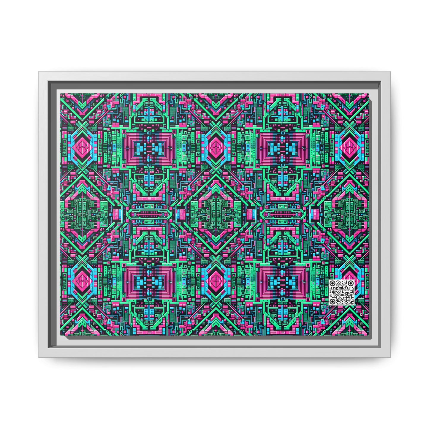 Digital Glitch Vibes Tech-Inspired Streetwear Matte Canvas, Framed (multi-Color) - 8404 Design-71 A